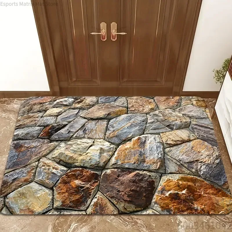 3D Simulate Print Modern Entrance Carpet Non-Slip Door Mat for Home Decoration Durable Easy Clean Indoor Outdoor Festive Decor