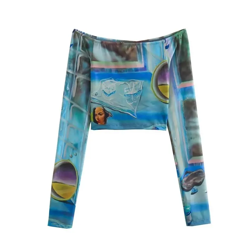 แฟชั่นเสื้อแขนยาวพิมพ์ลายผู้หญิงโพลีเอสเตอร์ฤดูร้อน 2023 อเนกประสงค์ Sli ดีไซน์อินเทรนด์ฤดูใบไม้ผลิฤดูร้อน