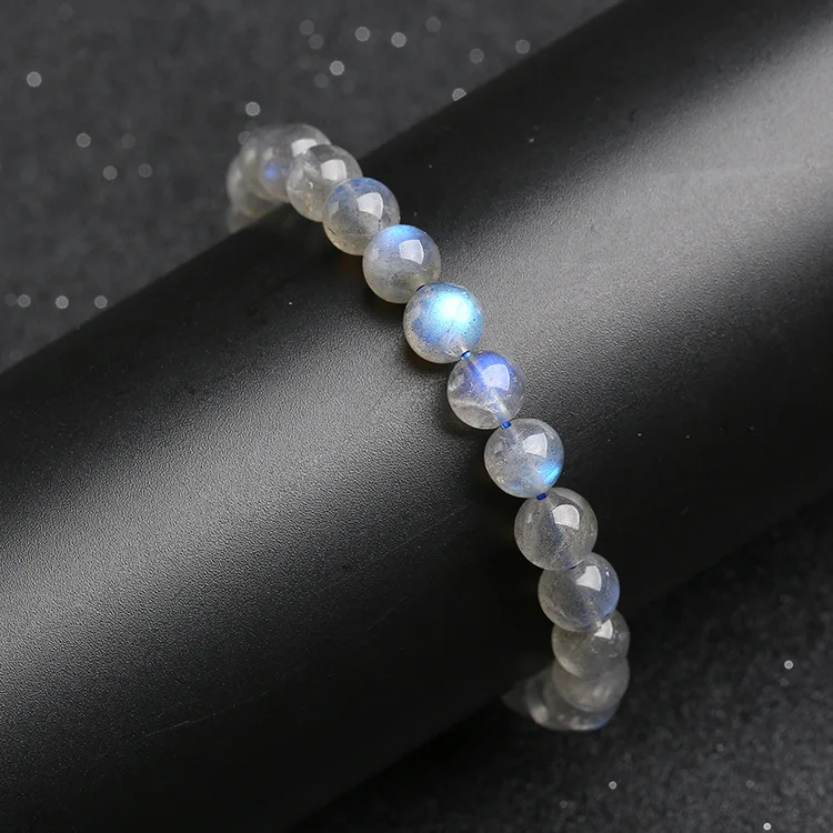 

Браслеты из натурального лунного камня, женские целебные драгоценные камни, ювелирные изделия, настоящие серые бусины из лунного камня, браслет, подарок подруге и маме