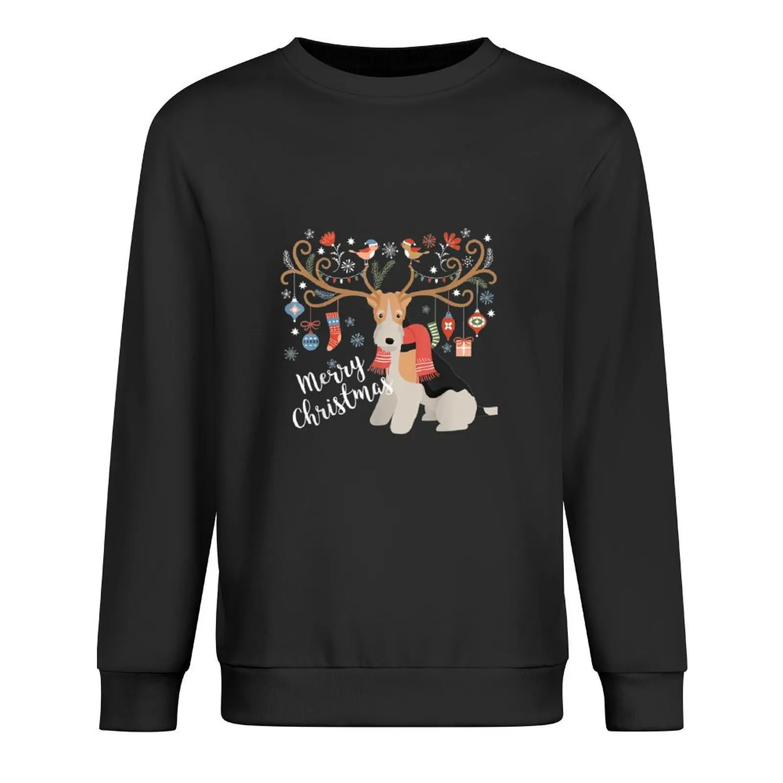 

Wire Haired Fox Terrier Dog Christmas Reindeer Pullover autumn jacket men korean style clothes men clothes hooded sweatshirt