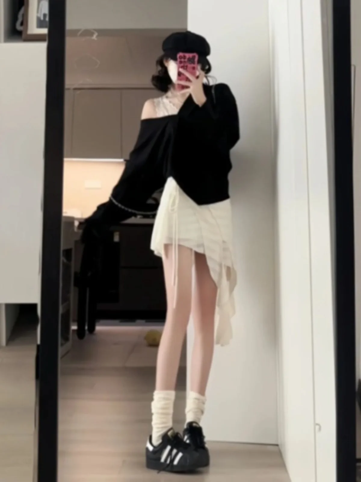 

Sweet And Spicy Girl Pure Desire Cool Salt Series Street Style Three Piece Set Hoodie Top Half Skirt Women Spring Fashion Who...