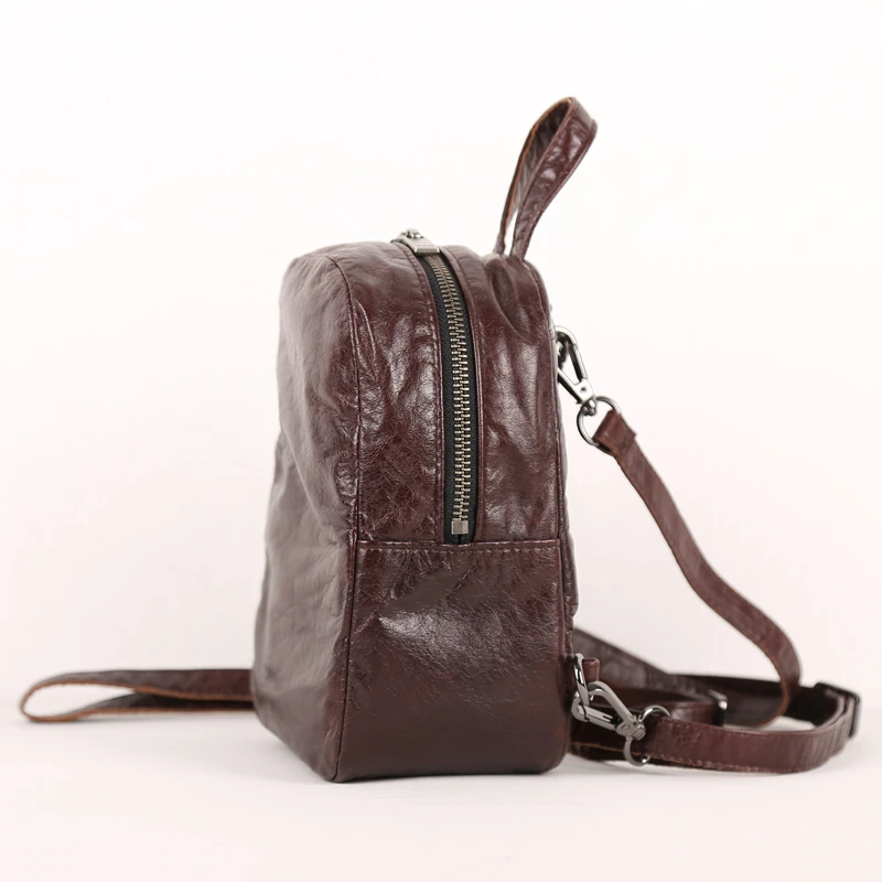 

Women Backpack Cowskin Leather High Quality Female Small Backpacks Casual Travel Mini Bag