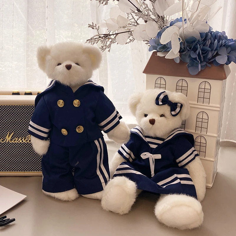 A pair dressed student Plush teddy bear plush stuffed toys joint teddy bear doll kids toys girl birthday gift cute home decor