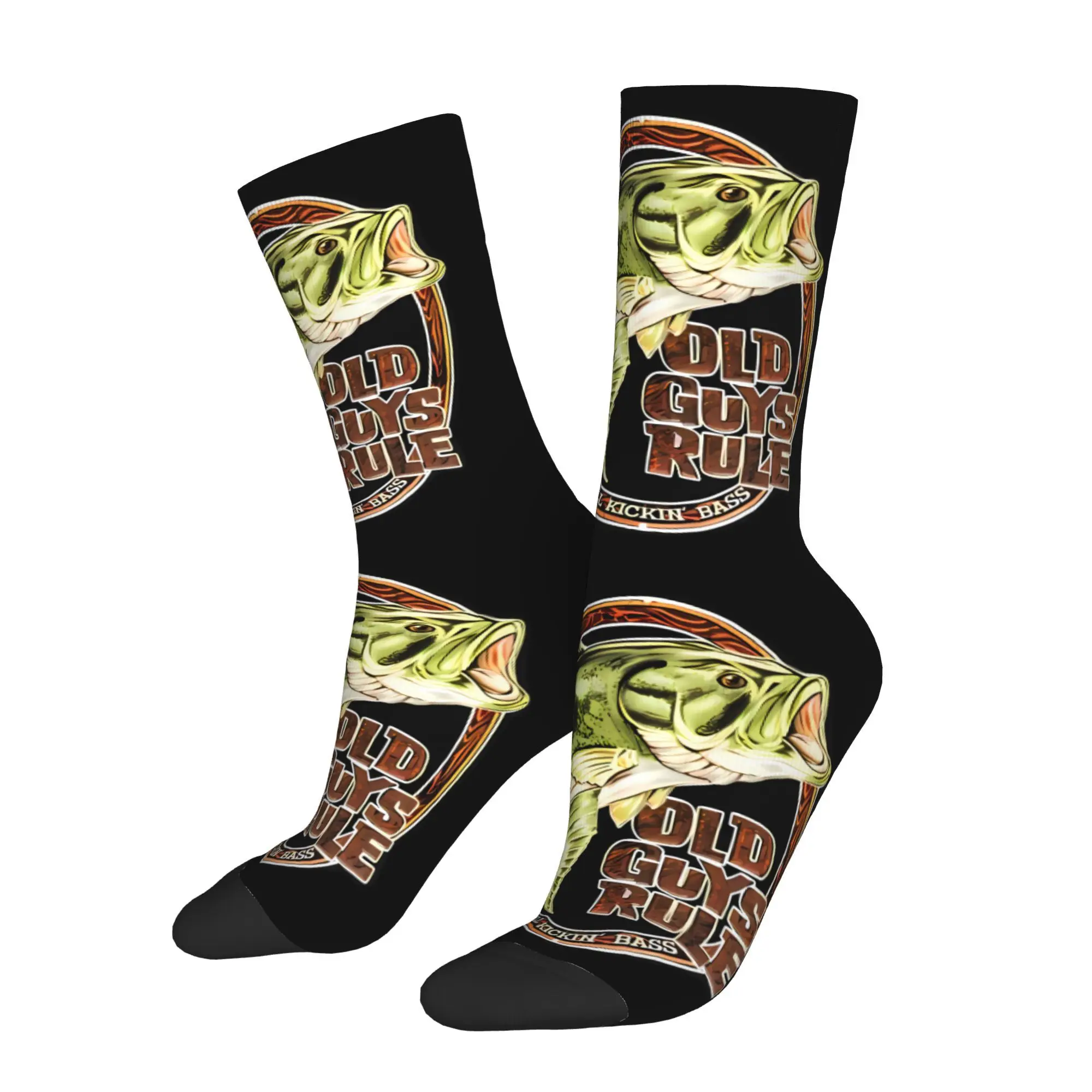 

Bass Fish Fishing Sock Printed Man Polyester Fashion