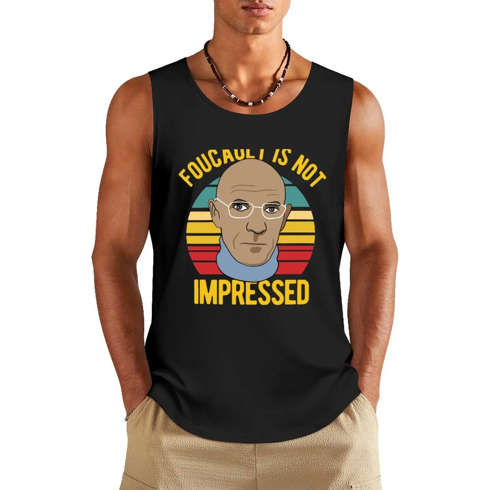 

Foucault Is Not Impressed - Philosophy Tank Top Men's sports t-shirt T-shirt sports T-shirt male
