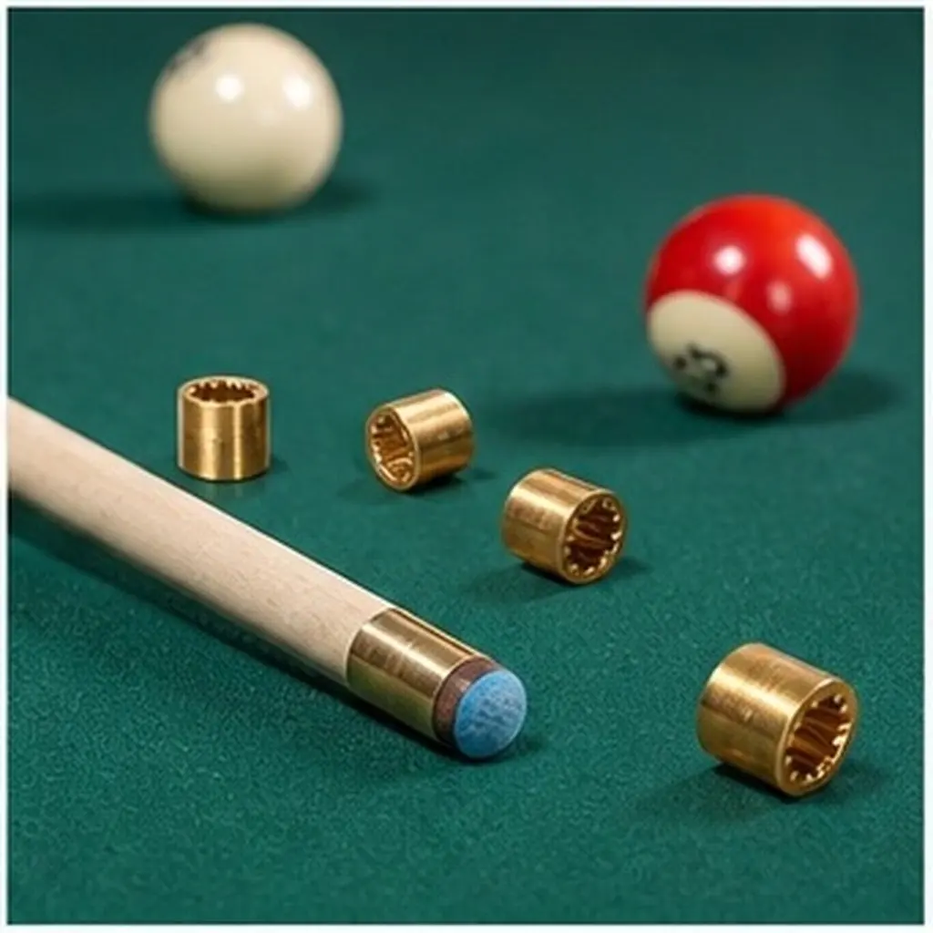20Pcs Pool Cue Ferrules Copper Replacement Snooker Billiard Tip Hoops Durable Cue Repair Kit Billiard