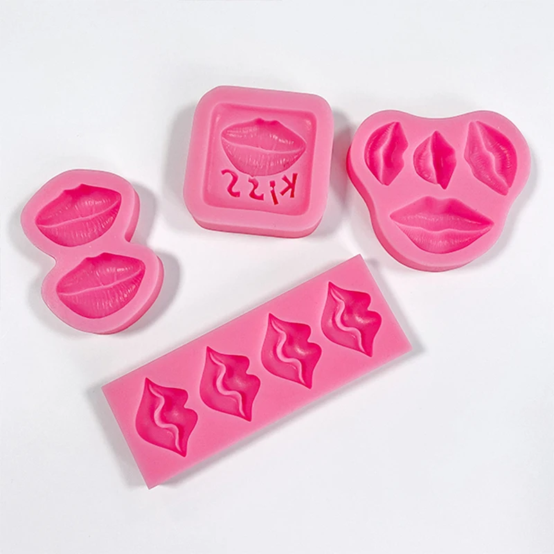 DIY Handmade Cake Decoration lips Red Lip Flip Sugar Silicone Mold, Valentine\'s Day Lip Print, Chocolate Baking Mold