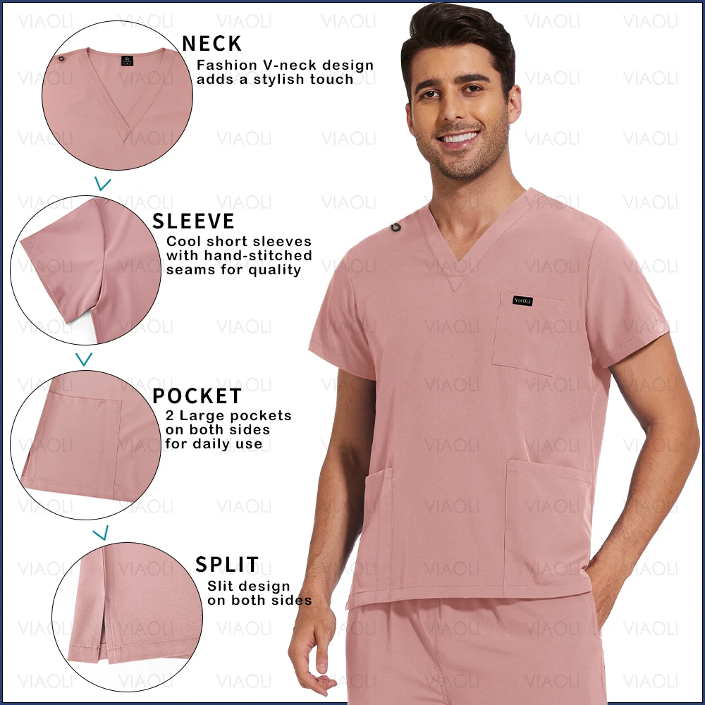 Nurse Uniform Woman Men Hospital Medical Uniforms Dental Nursing Tops Pants Unisex Workshop Workwear Beauty SPA Work Clothes New