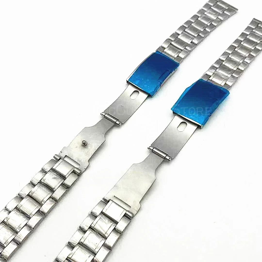 Men's watch bracelet, stainless steel strap strap, flat steel strap, single-sided buckle, strap 18 20 22mm