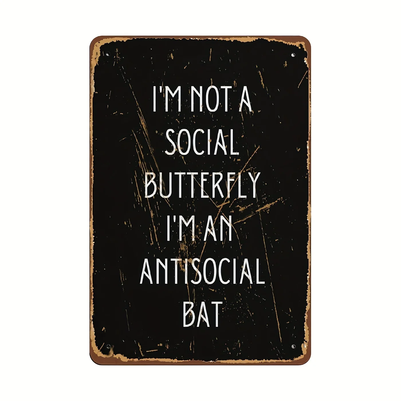 Vintage Gothic Metal Tin Sign - 