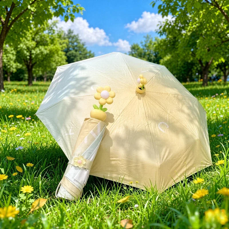 LED Flower Automatic Folding Umbrella Auto Open Close Light Up Sun Rain Protection for Teen Girls Night Travel Daily Use LED 우산