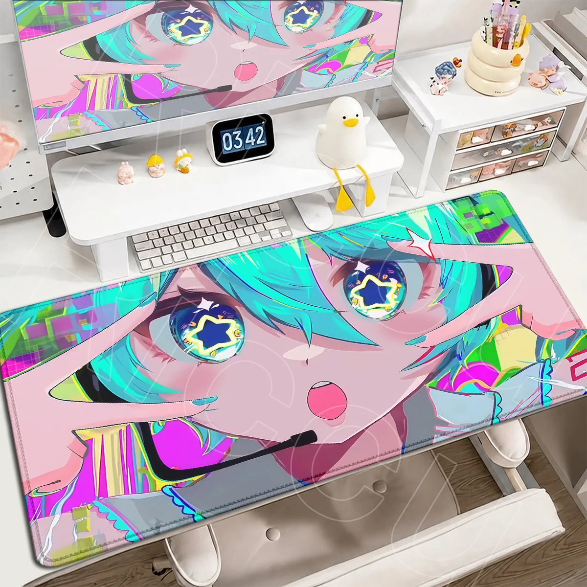 E-sport Gaming Accessories Kawaii Girl Non-slip Rubber Mouse Pad Laptop Keyboard Table Rug Virtual Diva H-Hatsune Miku Anime Mat