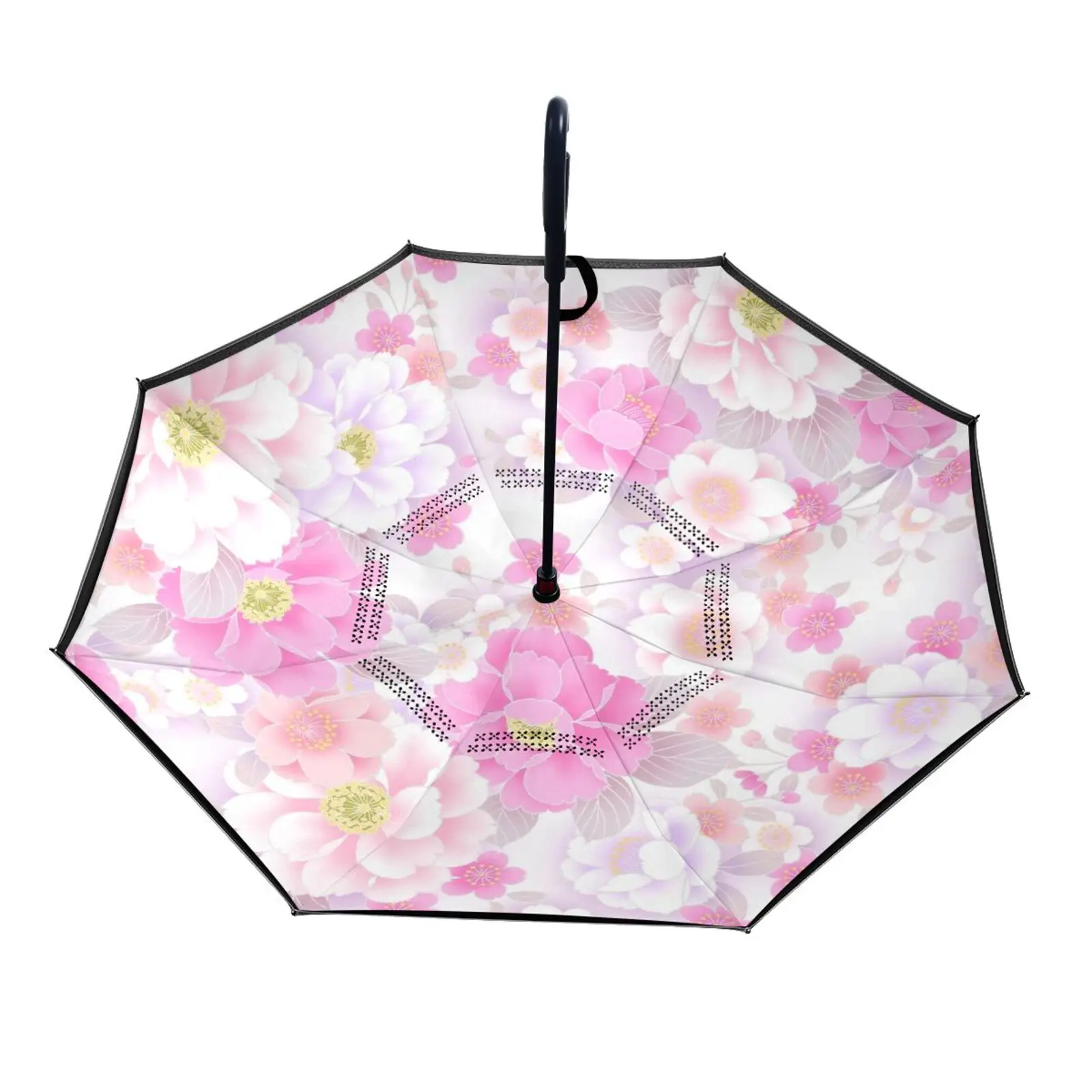 flowers pattern umbrella with long handle is designed in C comfortable and convenient toHand Grip Waterproof umbrella