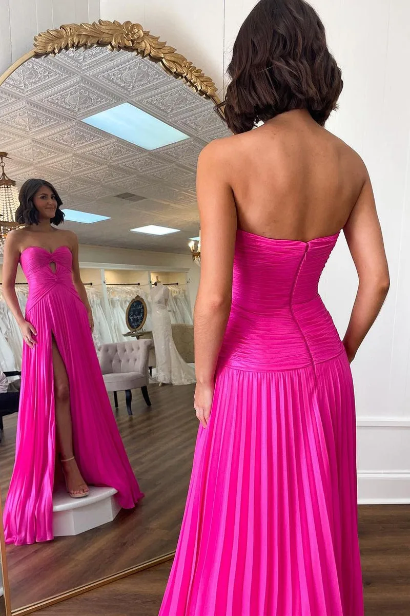 Sweetheart Chiffon Prom Dress Long Side Slit Vestidos De Gala Mujer Formal Party Dress A Line Evening Gown for Women 2024