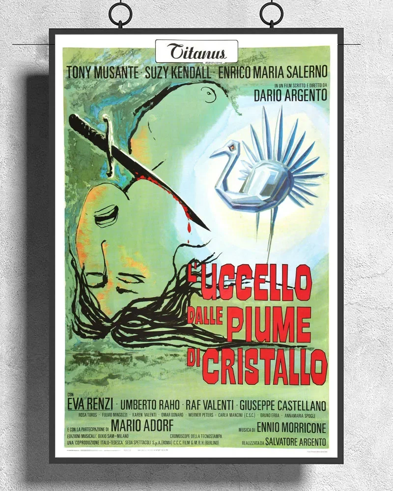 L301 THE BIRD WITH THE CRYSTAL PLUMAGE Movie 1970 Dario Argento Horror Silk Fabric Poster Art Decor Indoor Painting Gift