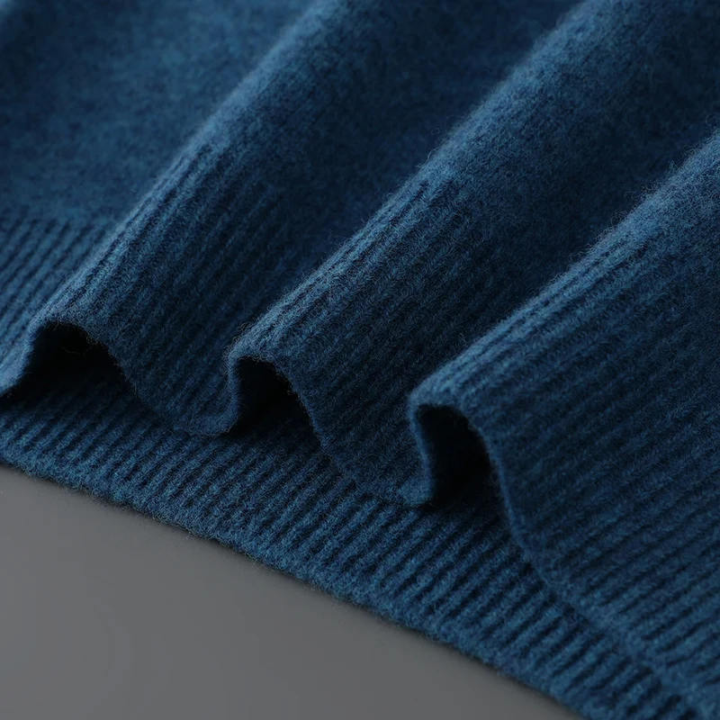 رشاقته وهمية الرقبة الرجال 100% رداء علوي من الصوف كم طويل البلوز الخريف الشتاء الأساسية تريكو غير رسمي جودة عالية لينة بلوزات جديدة