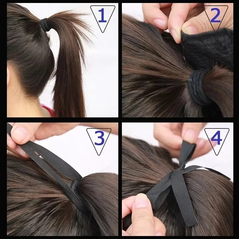 22Inch Synthetic Long Kinky Curly Ponytail Drawstring Clip In Ponytail Black Blonde Hair Extension for Women