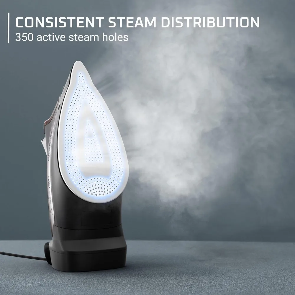 

NEW Access Stainless Steel Soleplate Steam Iron with Retractable Cord, Powerful Steam Diffusion, Auto-off and Anti-Drip