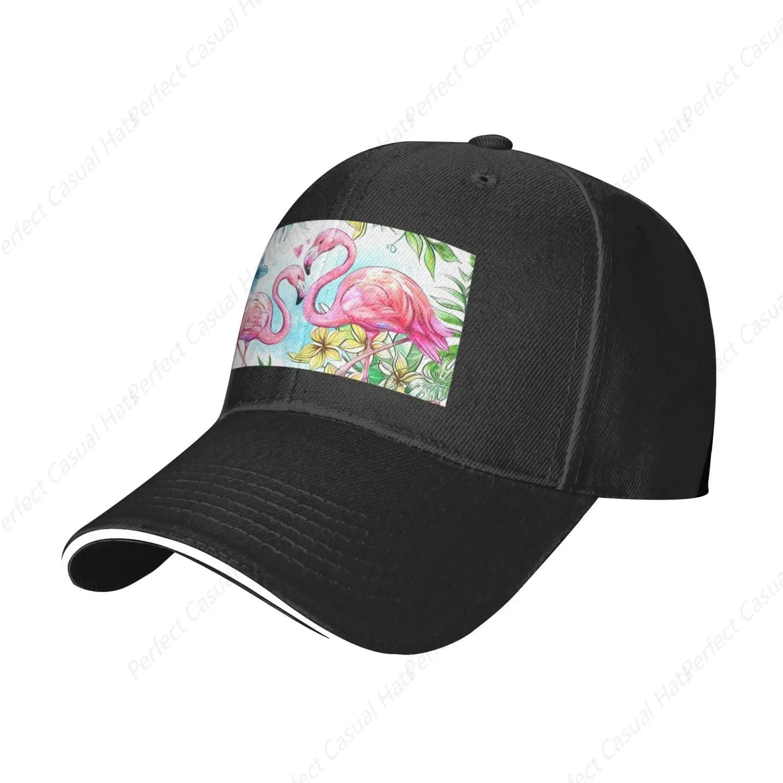 High Quality Flamingo Flowers Print Caps Peaked Caps Trucker Hat Men Women Outdoor Sport Travel Sun Visor