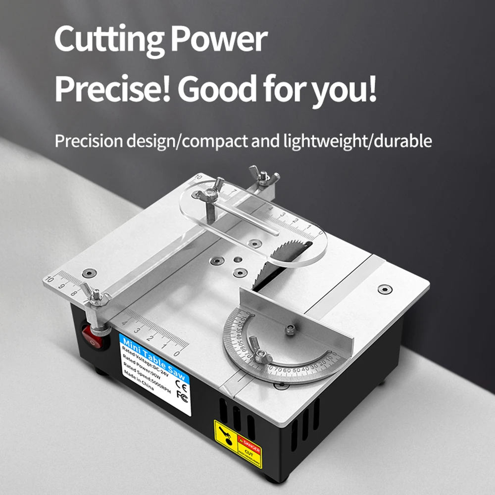 Imagem -02 - Household Miniature Woodworking Table Saw Elétrica Multi-function Precision Dust-proof Decoração Máquina de Corte Dc24v