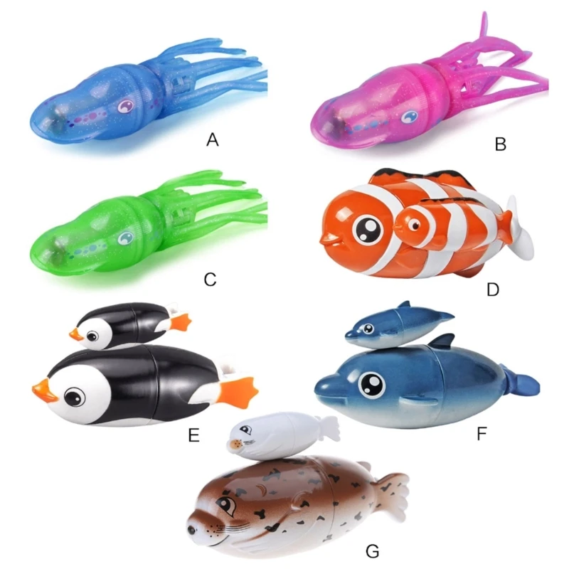 Brinquedo água flutuante peixe fofo/polvo/leão marinho brinquedo ar livre verão para meninos meninas