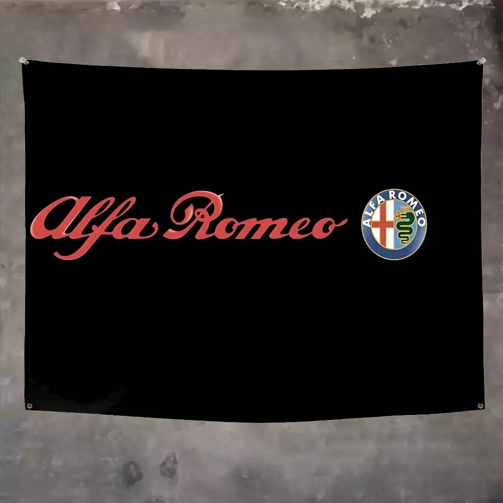 w-Alfas-R-Romeo-Logo Flags Home Decor Tapestries Banners Background Decorations Children's Banners Holiday Decorations Backdrops