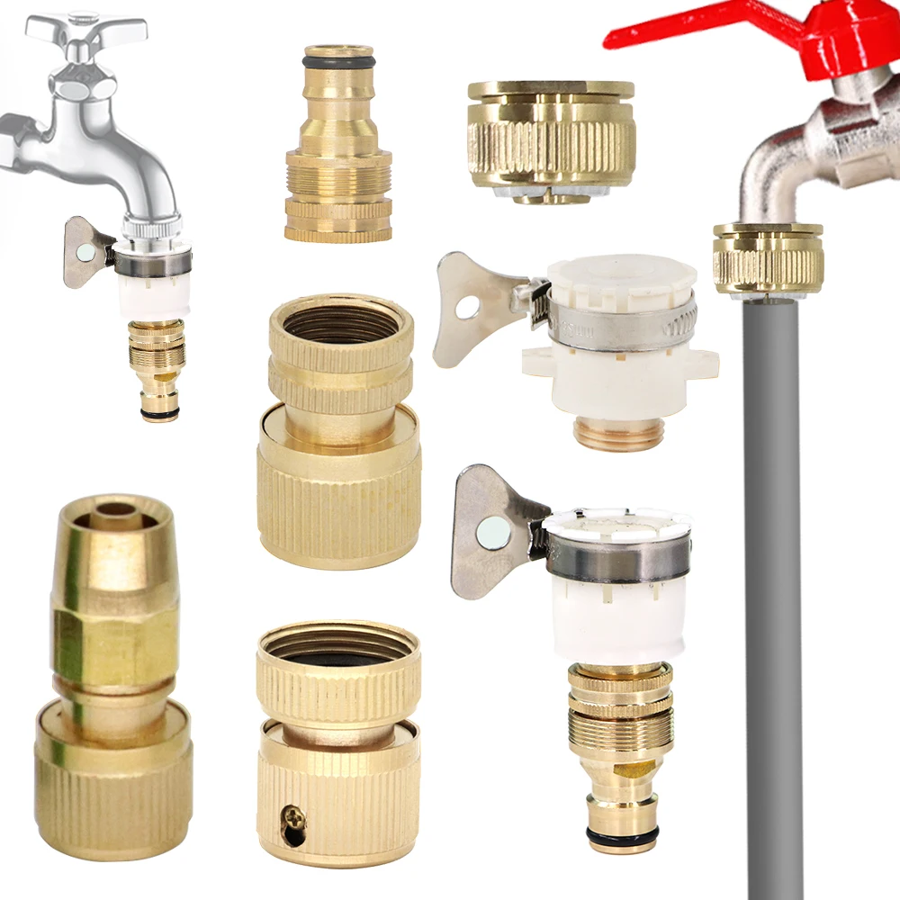 

16mm 1/2" 3/4" Garden Watering Accessories Brass Copper Quick Connector Tap Adapter Extender Tube Fitting Connect Repair Durable