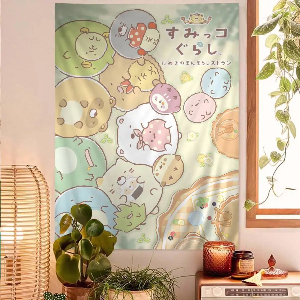 Japan Anime Sumikko Gurashi Hanging Bohemian Tapestry Bohemian Wall Tapestries Mandala Cheap Hippie Wall Hanging