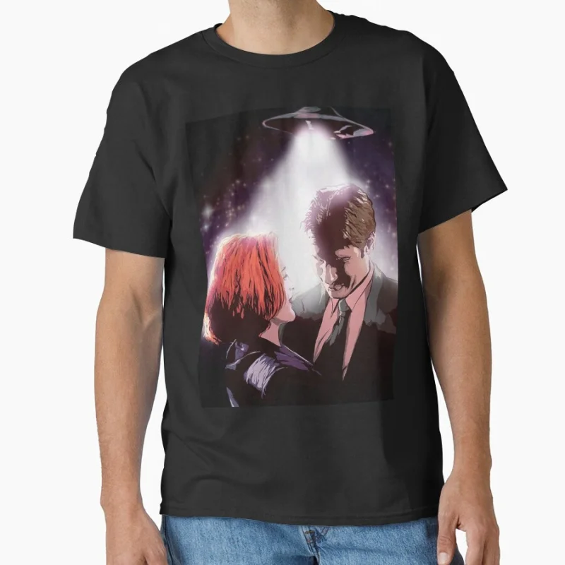 

1104 Vintage Sci fi tv series The X Files Trust No One Gift t shirt Retro Alien movie Graphic clothes All size tops S-6XL