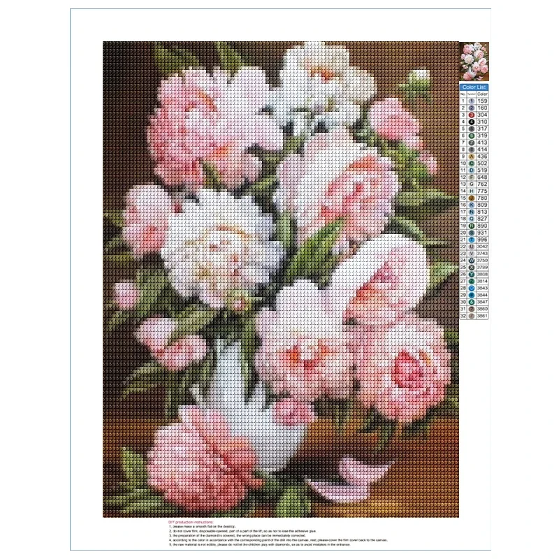 5D DIY Diamond Painting Flower Diamond Embroidery Painting Full Round Diamond Mosaic DIY Rhinestones Home Decor Gift