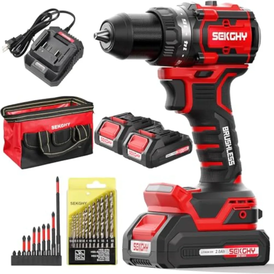 

20V Power Drill Drivers 70N.m cordless drill with battery and charger Masonry and Tile Drill Bits for Home DIY Construction Rep