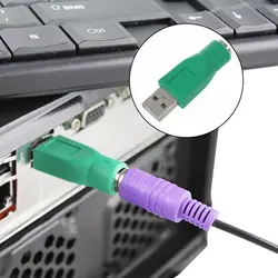 1pcs USB To PS2 Green Adapter USB Male To 6Pin Female For Keyboard And Mouse Adapter usb connectors