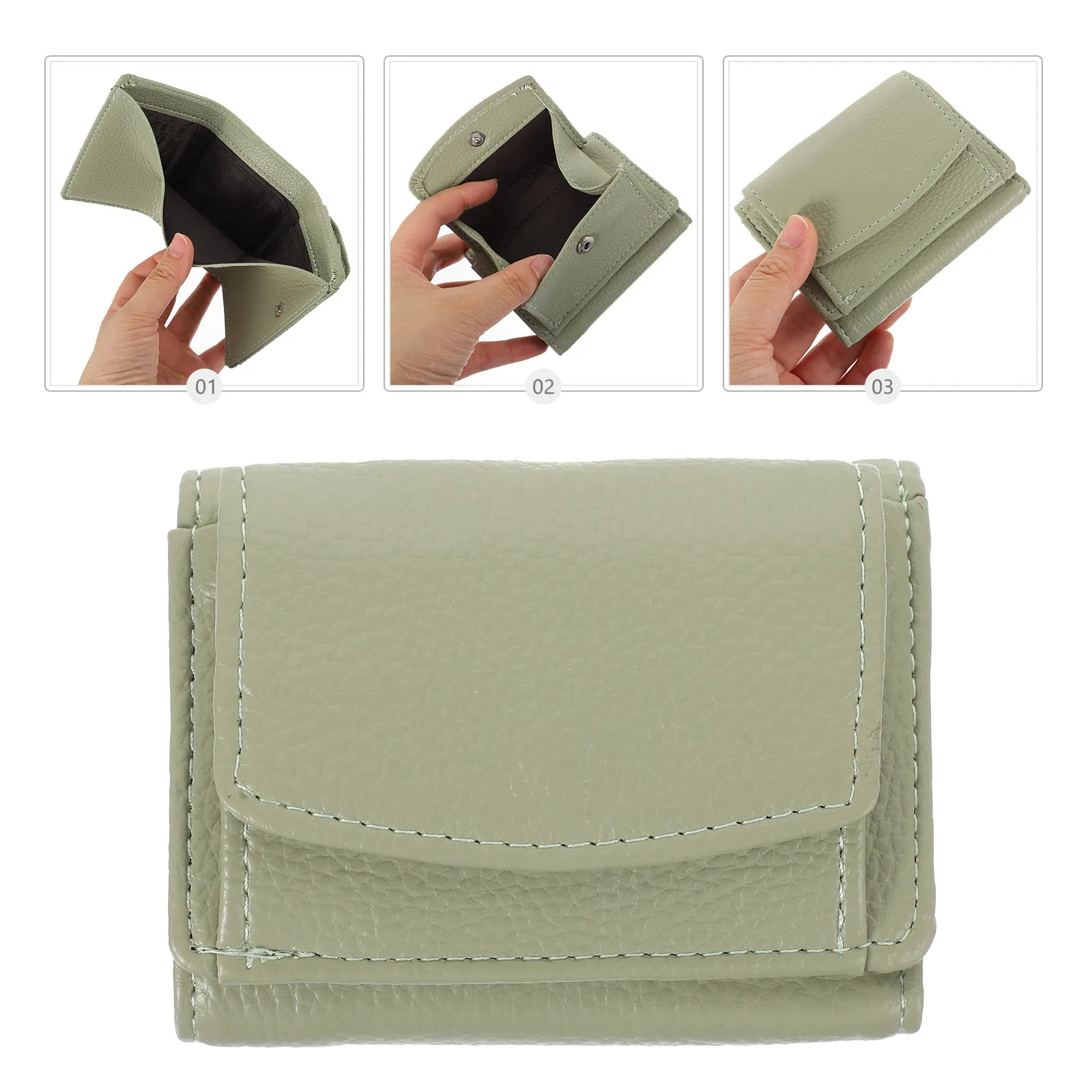 

Tri-Fold Small Wallet for Women PU Card and Change Organizer Compact Clutch Purse for Daily Use Travel Birthday Gift