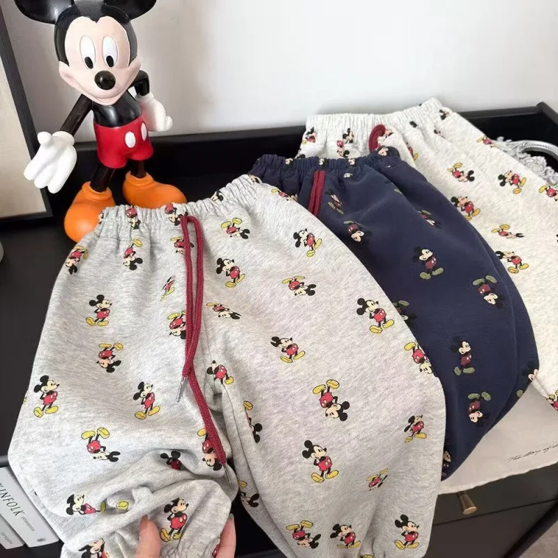 

Korean spring and autumn Mickey boys and girls cartoon children's clothing casual sweatpants sweatpants