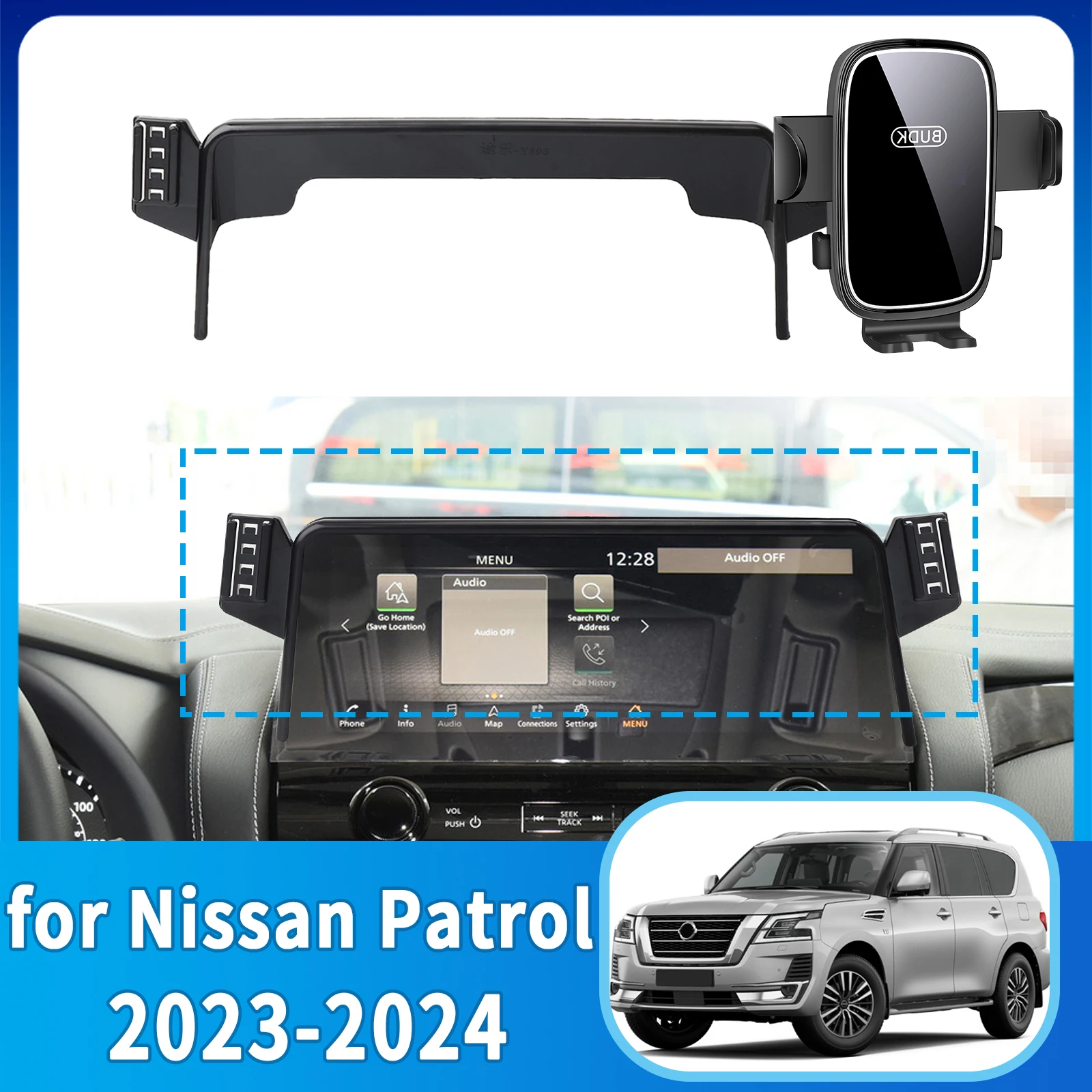

fit for Nissan Patrol 2023 2024 Phone Holder, Dashboard Screen Mount Bracket Easy Installation​​ Car accessoires