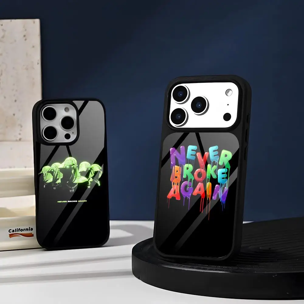 Чехол для телефона YoungBoy Never Broke Again для iPhone 17, 16, 15, 14, 13, 12, 11 Pro Max, Mini, X, XR, XS, 8, 7 Plus с японской анимацией, стеклянный