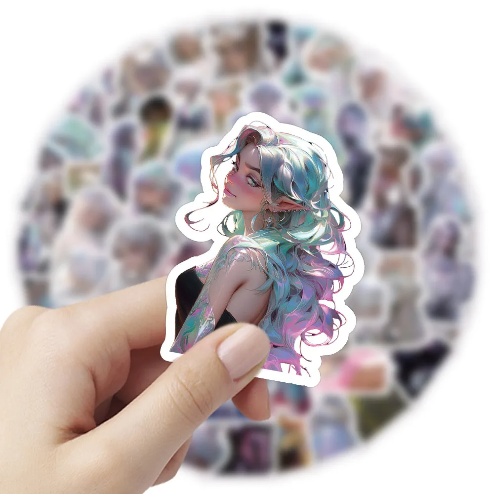 63 قطعة من ملصقات فتاة الليزر - ديكور ثلاثي الأبعاد للهواتف وأجهزة الكمبيوتر المحمولة والحرف اليدوية (متجر عوالم الرسوم المتحركة) #5
