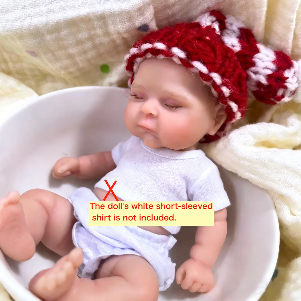 Mini 6 Inch Chubby Peaches Full Silicone Reborn Baby Doll Soft Solid Silicone Washable Body Girl Doll Birthday Christmas Gift