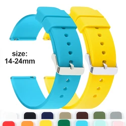 Universal Silicone Watch Strap 14 16 18 20 22 24mm Quick Release Wristwatch Band Women Men Sports Watches Bracelet Wrist Belt