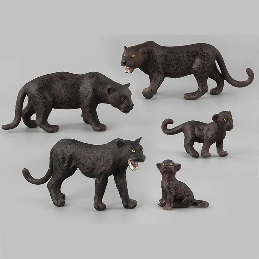 Figurina di modello di famiglia di fauna selvatica leopardata in plastica, giocattolo, regalo di natale