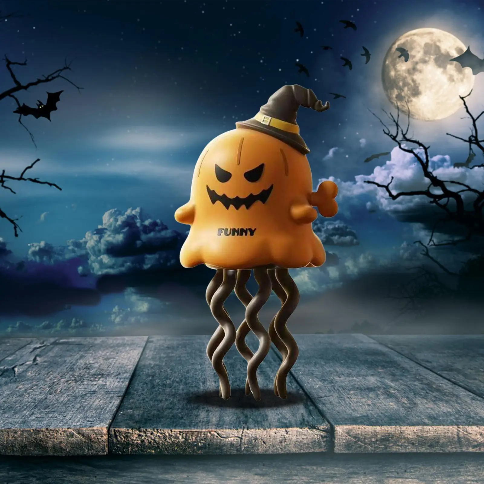 Giocattolo a carica di Halloween Fantasma danzante Zucca Figura a orologeria Compagno calmante Rilassante Gak Scherzo Prop per comodino camera da letto