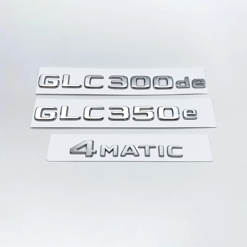 3D Chrome Black Letters GLC300de GLC300e GLC350e  GLC400e 4Matic Emblem for Mercedes Benz GLC X253 Car Trunk Logo Sticker