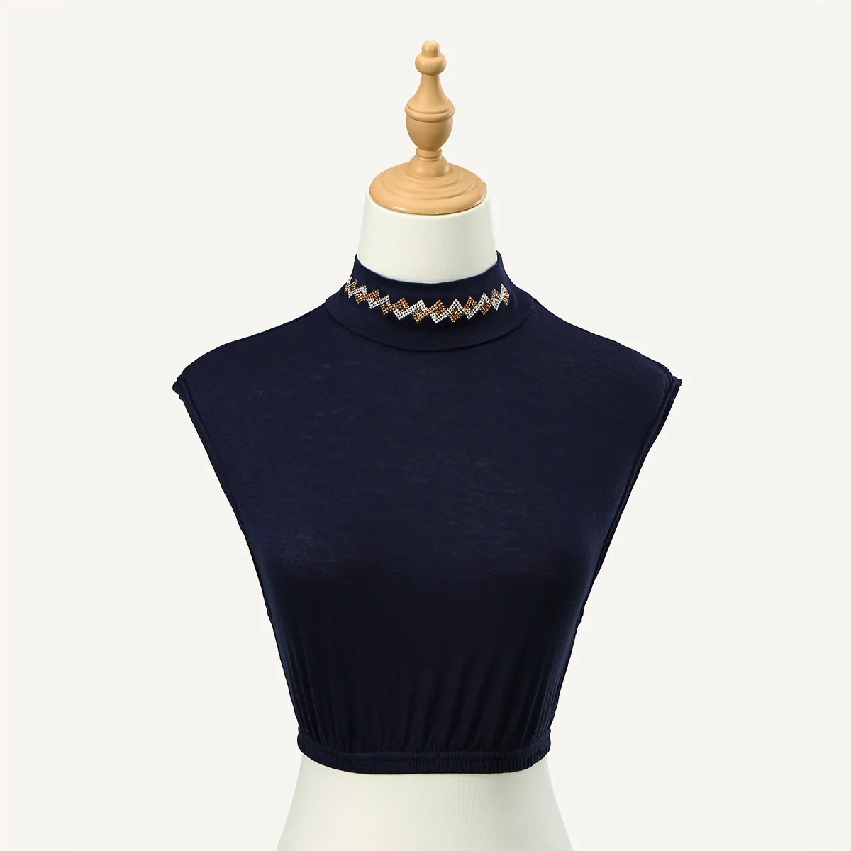 ياقة صناعية من البوليستر المزخرف بحجر الراين من RIMAIRE، ياقة نسائية عصرية ومريحة #2