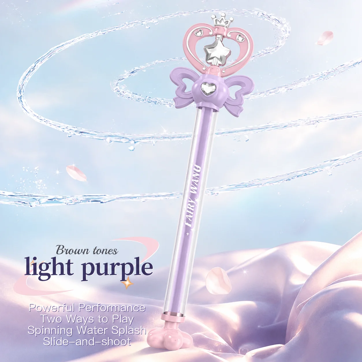 Outdoor Toys Magic Fairy Wand Water Gun Sparkling Summer Water Play Toy Birthday Gift Water Battle Cannon for Kids and Adults