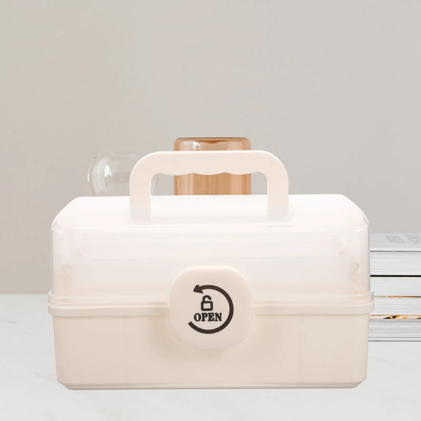 

1 шт., коробка для хранения домашних лекарств, многослойный портативный органайзер большой емкости для семейной аптечки, чехол для экстренной помощи