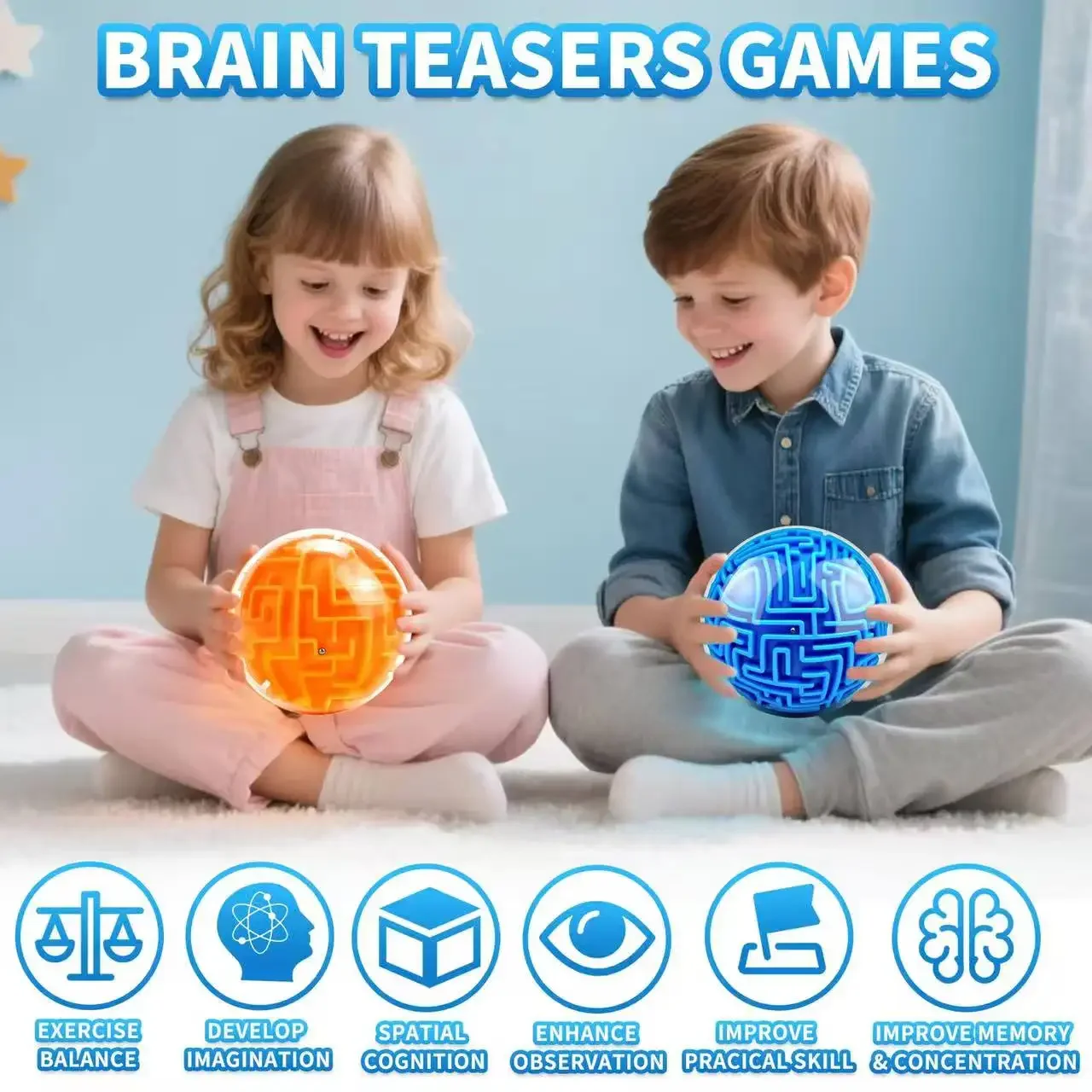 Labirinto 3D Cubo magico Agitarsi Giocattoli Labirinto per bambini Puzzle creativo Cubo di intelligenza Pensiero logico Giocattoli educativi antistress