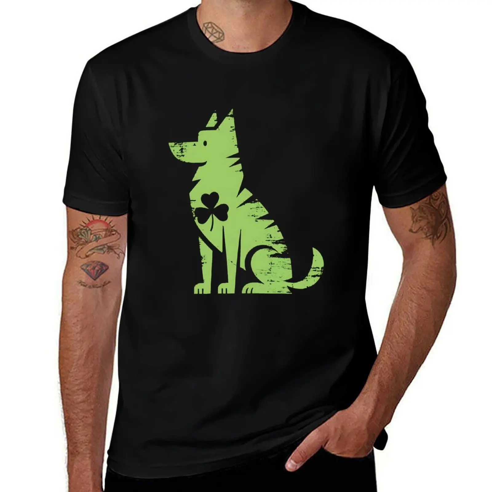 

german shepherd Irish Clover St Patrick Day T-Shirt customizeds Blouse custom shirt graphic tee shirt t shirt men