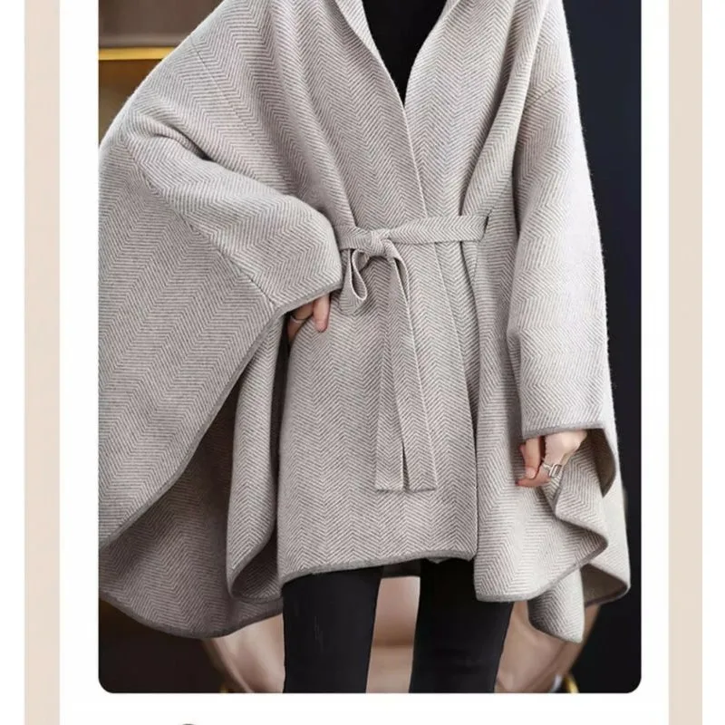 Women's Clothing Cape Shawl Coat New Spring Autumn Sweater Loose Knitted Sweater Trench Coat Cardigan Winter Outerwear Tops