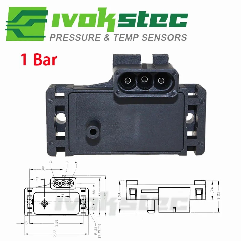 Brand New 1Bar (1 Bar) Map Sensor For Chevy GMC Buick Pontiac Isuzu Jeep Cadillac 16137039 16017460 12247561 MSD-2311