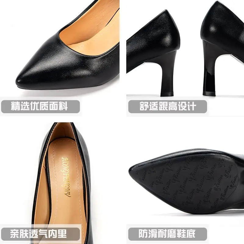 2024 Shoes Women Pumps Pointed Toe Fashion Single Shoes Shallow Casual Medium heels party Office shoes Large Size 38 39 41